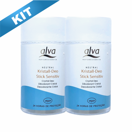 KIT - Desodorante Stick Kristall Sensitive Alva